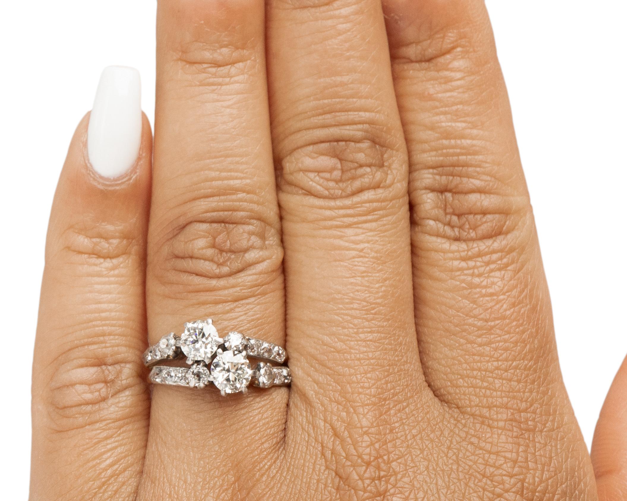 Women's 1.06 Carat Total Weight Edwardian Diamond 14 Karat Gold/Platinum Engagement Ring For Sale