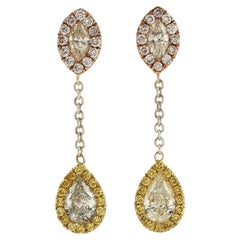Boucles d'oreilles en or 18 carats avec diamants de 1,06 carat