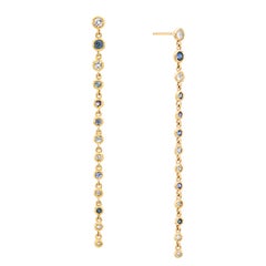 1.06 Carats Graduated Alexandrite and Diamond Earrings in 18 Karat Yellow Gold