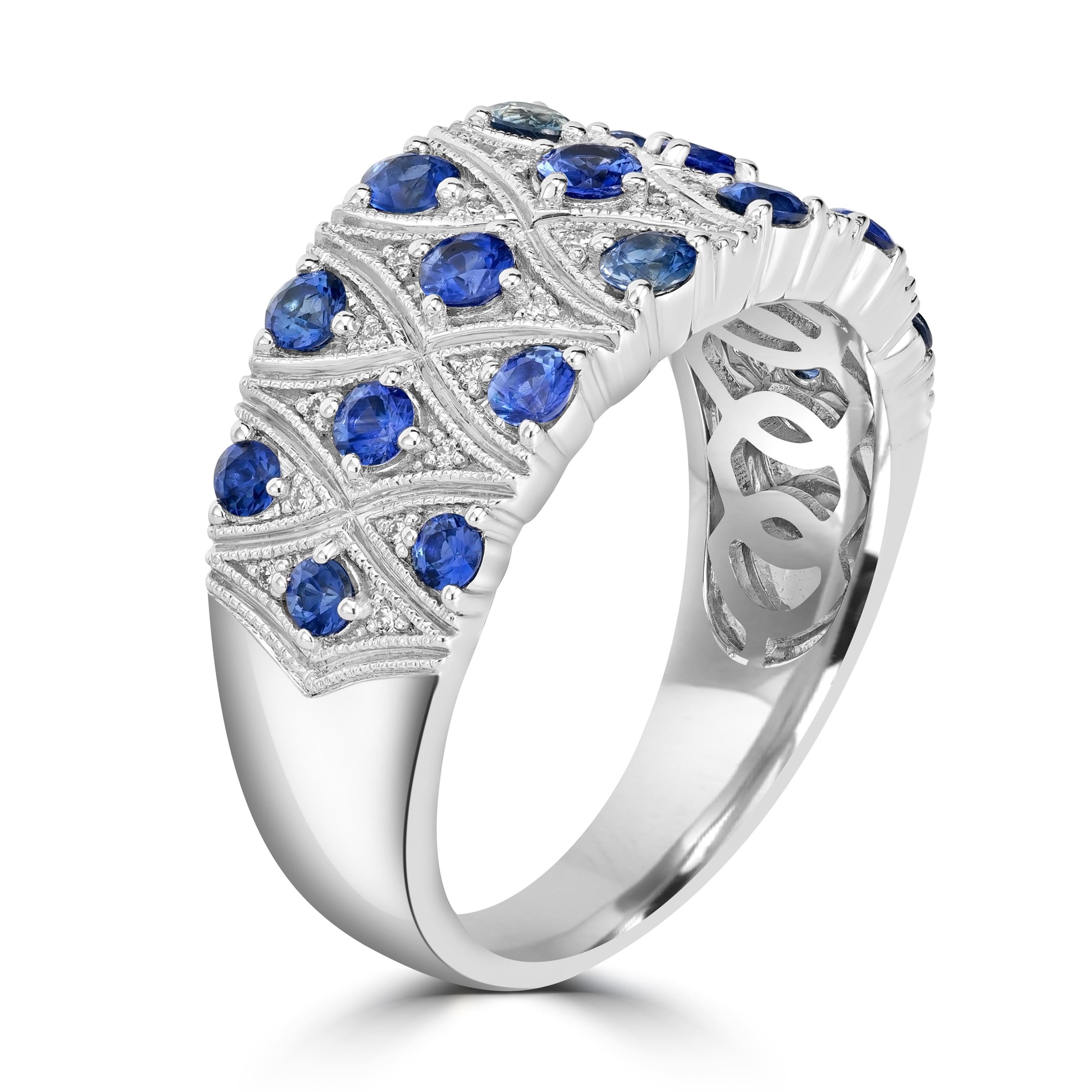 Introducing our enchanting 1.06 Carats Sapphire and Diamond Cluster Ring, a dazzling union of elegance and brilliance. This exquisite ring features a stunning sapphires surrounded by a cluster of sparkling diamonds, creating a piece that exudes