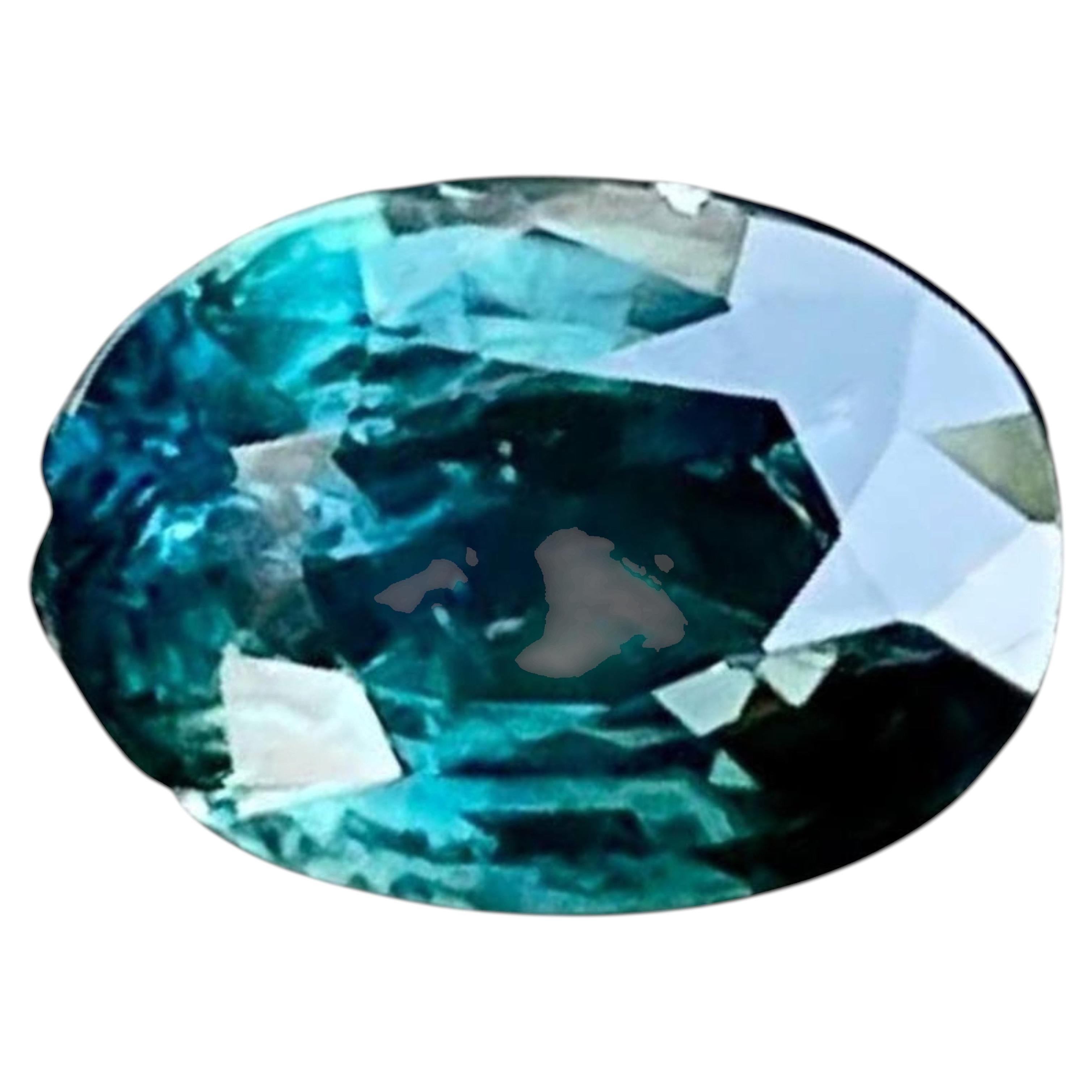 1.06 Carats Teal Blue Sapphire Stone Oval Cut Madagascar's Gemstone