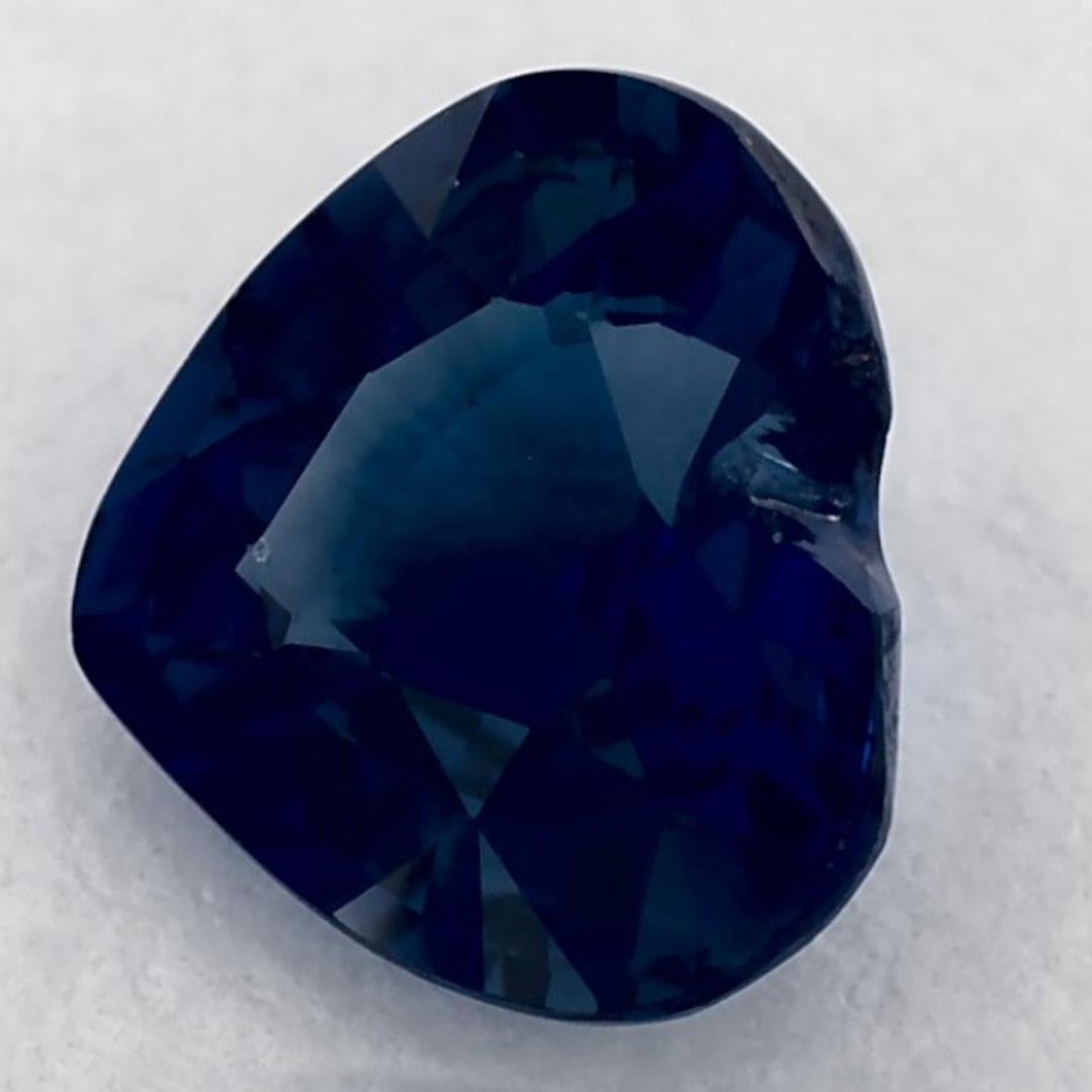 1.06 Ct Blue Sapphire Heart Loose Gemstone Corte de corazón en venta