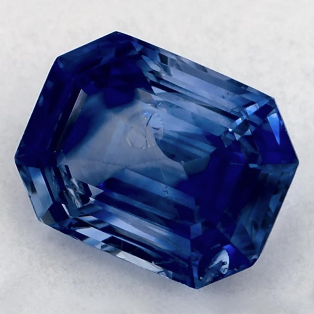 Taille octogone Pierre précieuse taille octogonale saphir bleu 1.06 carat en vente