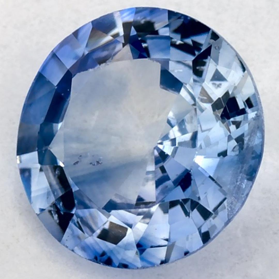 Taille ronde 1.06 Ct Blue Sapphire Round Loose Gemstone (pierre précieuse en vrac) en vente
