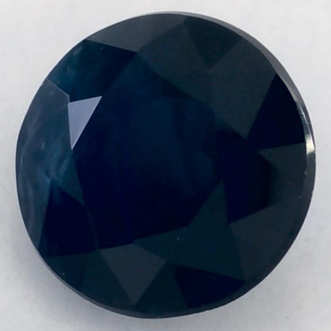 Taille ronde 1.06 Ct Blue Sapphire Round Loose Gemstone (pierre précieuse en vrac) en vente