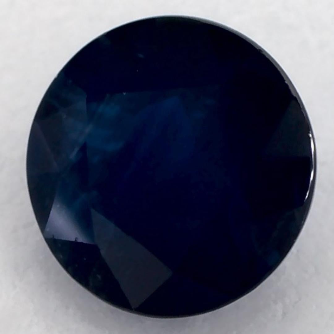 Round Cut 1.06 Ct Blue Sapphire Round Loose Gemstone For Sale