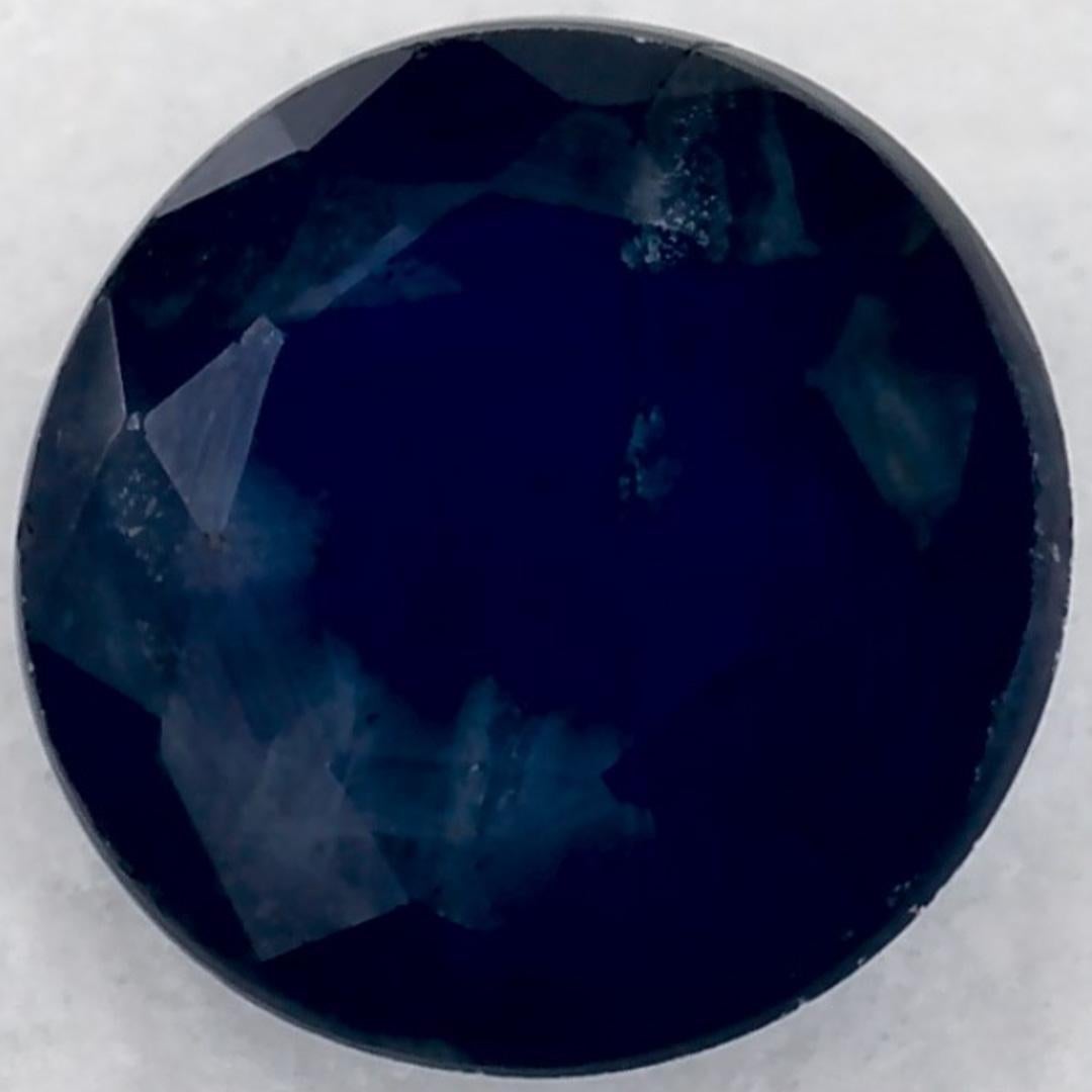 Round Cut 1.06 Ct Blue Sapphire Round Loose Gemstone For Sale