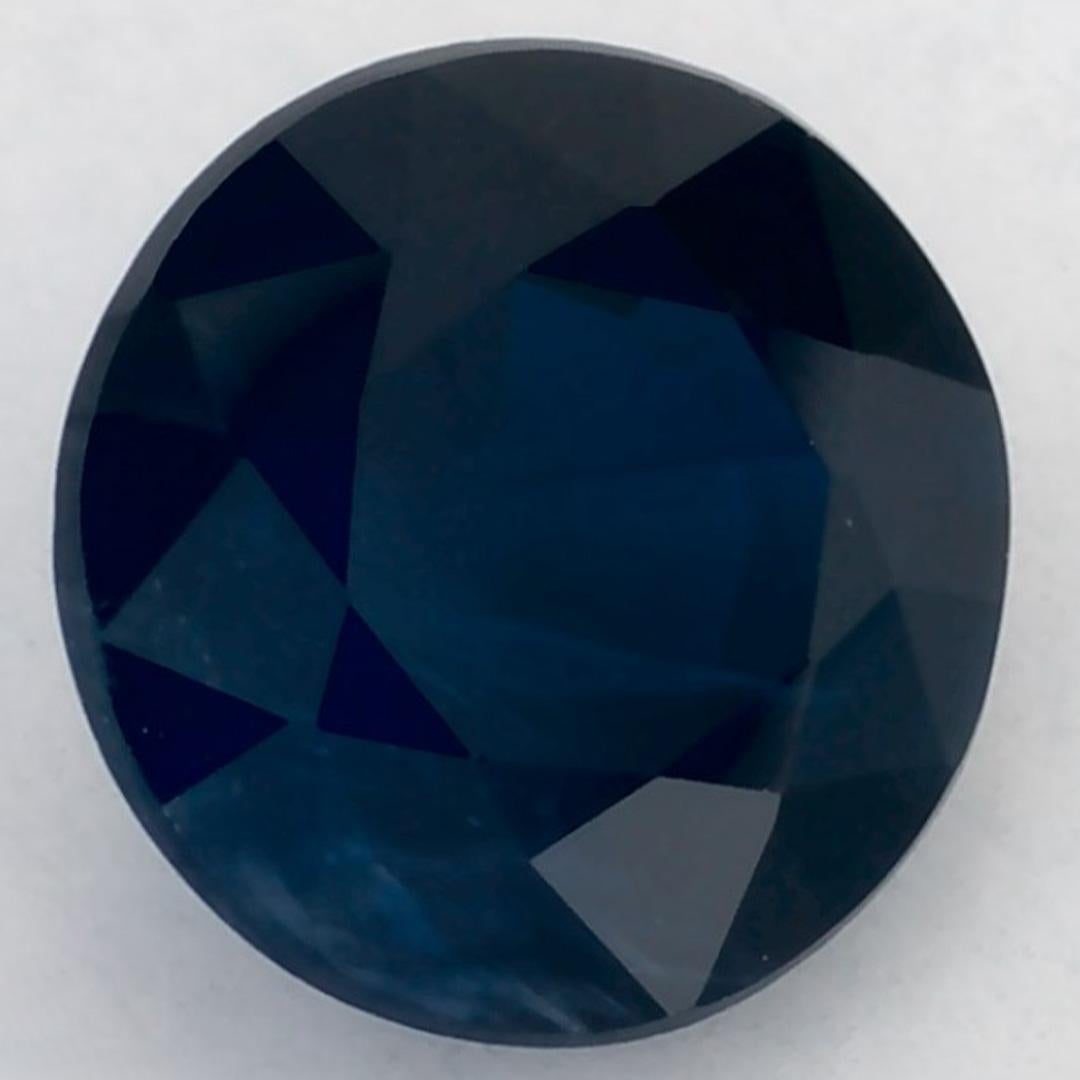 1.06 Ct Blue Sapphire Round Loose Gemstone (pierre précieuse en vrac) Neuf - En vente à Fort Lee, NJ