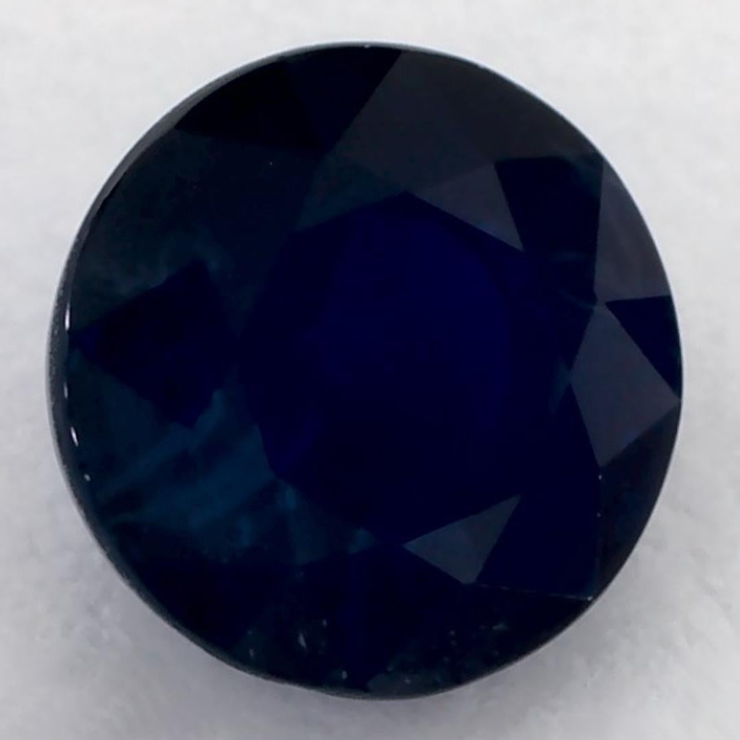 1.06 Ct Blue Sapphire Round Loose Gemstone In New Condition For Sale In Fort Lee, NJ