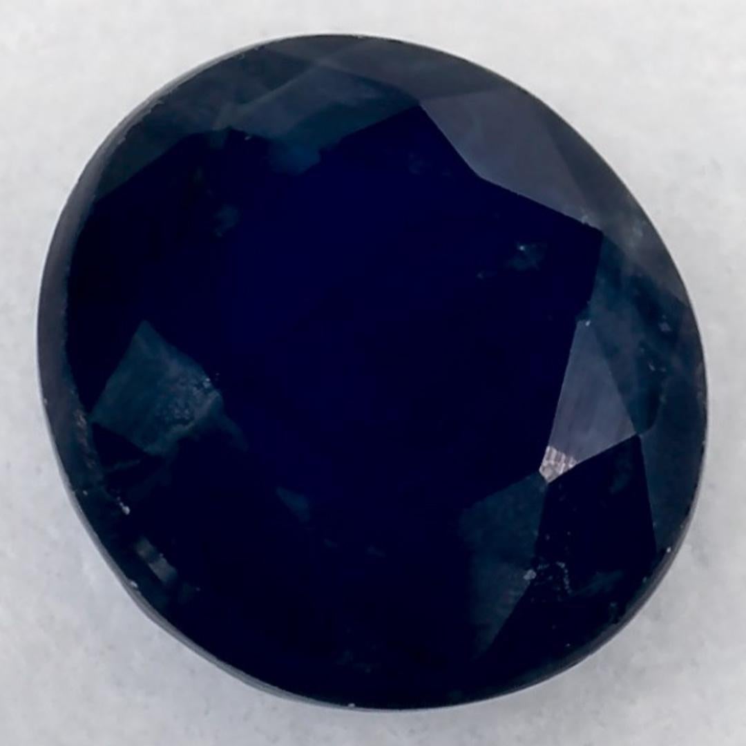 1.06 Ct Blue Sapphire Round Loose Gemstone In New Condition For Sale In Fort Lee, NJ