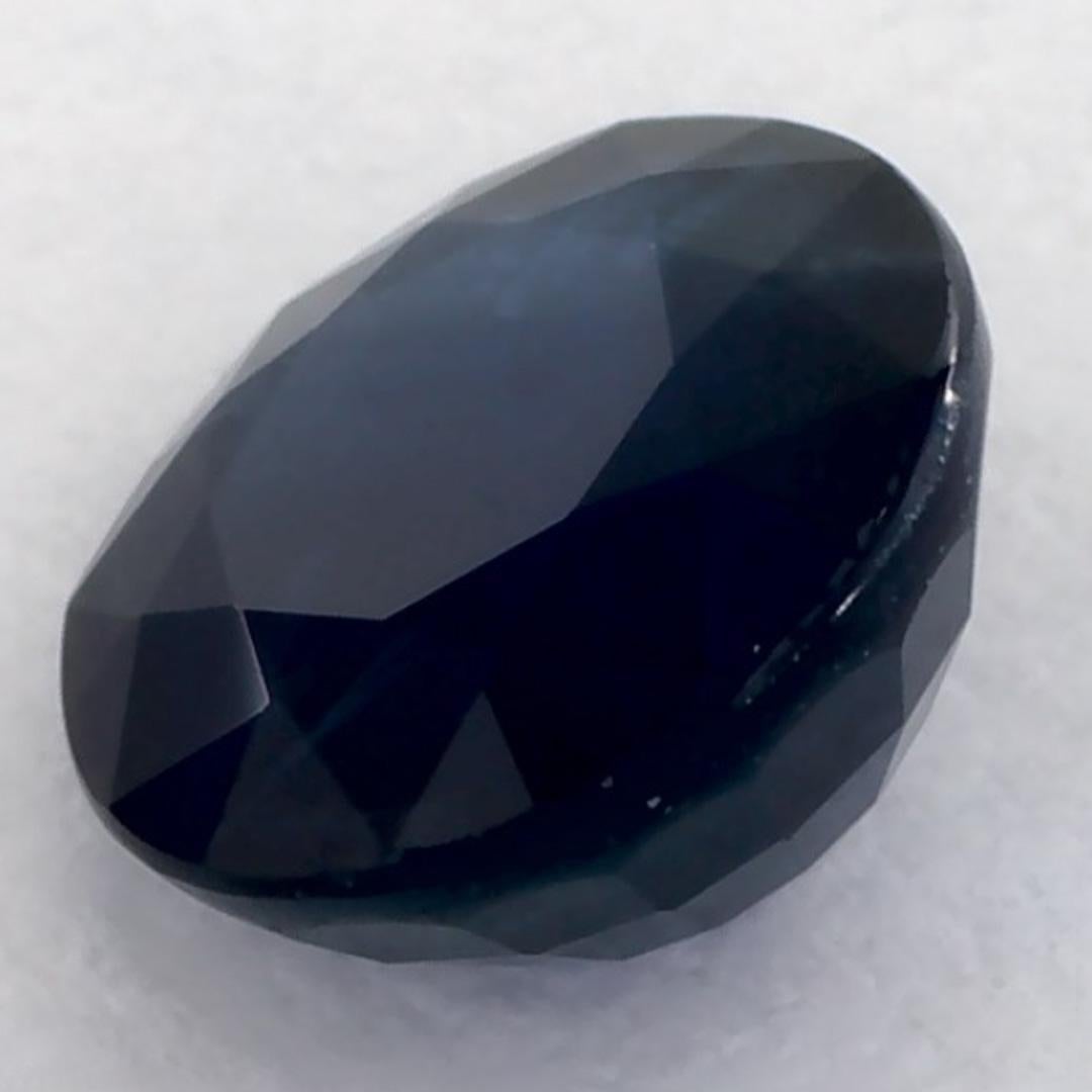 1.06 Ct Blue Sapphire Round Loose Gemstone For Sale 2