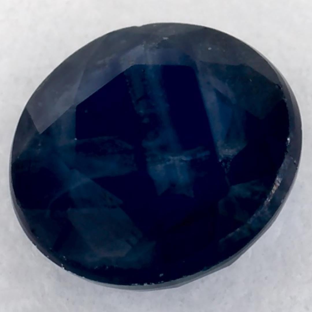 1.06 Ct Blue Sapphire Round Loose Gemstone For Sale 2