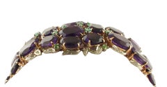 1,06 Karat Diamanten,  Smaragde, 101,05 Karat Amethyst-Roségold  Silber-Armband