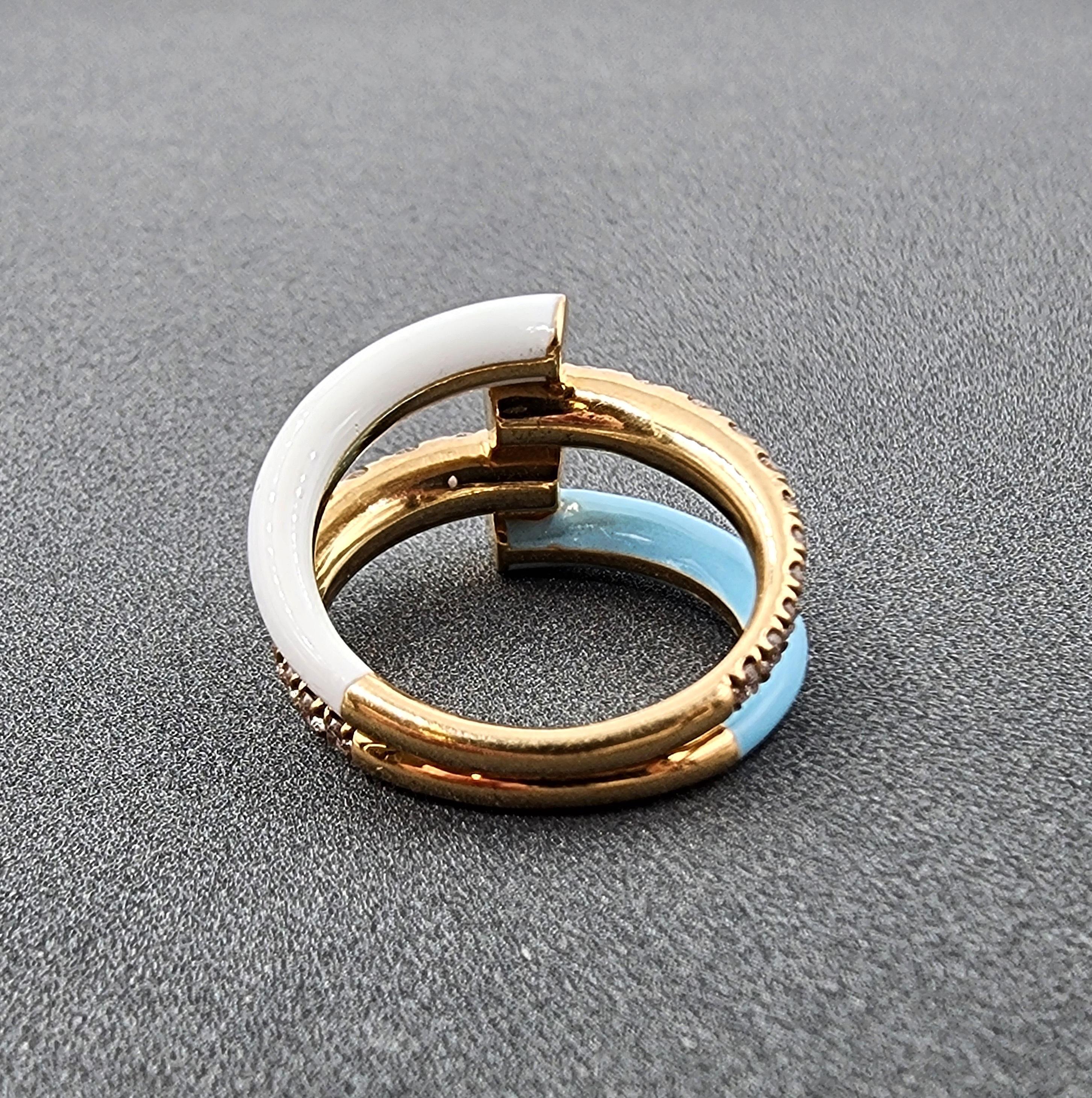 1,06 Karat Melissa Kaye Diamant- und Emaille-Ring im Zustand „Hervorragend“ im Angebot in Chicago, IL