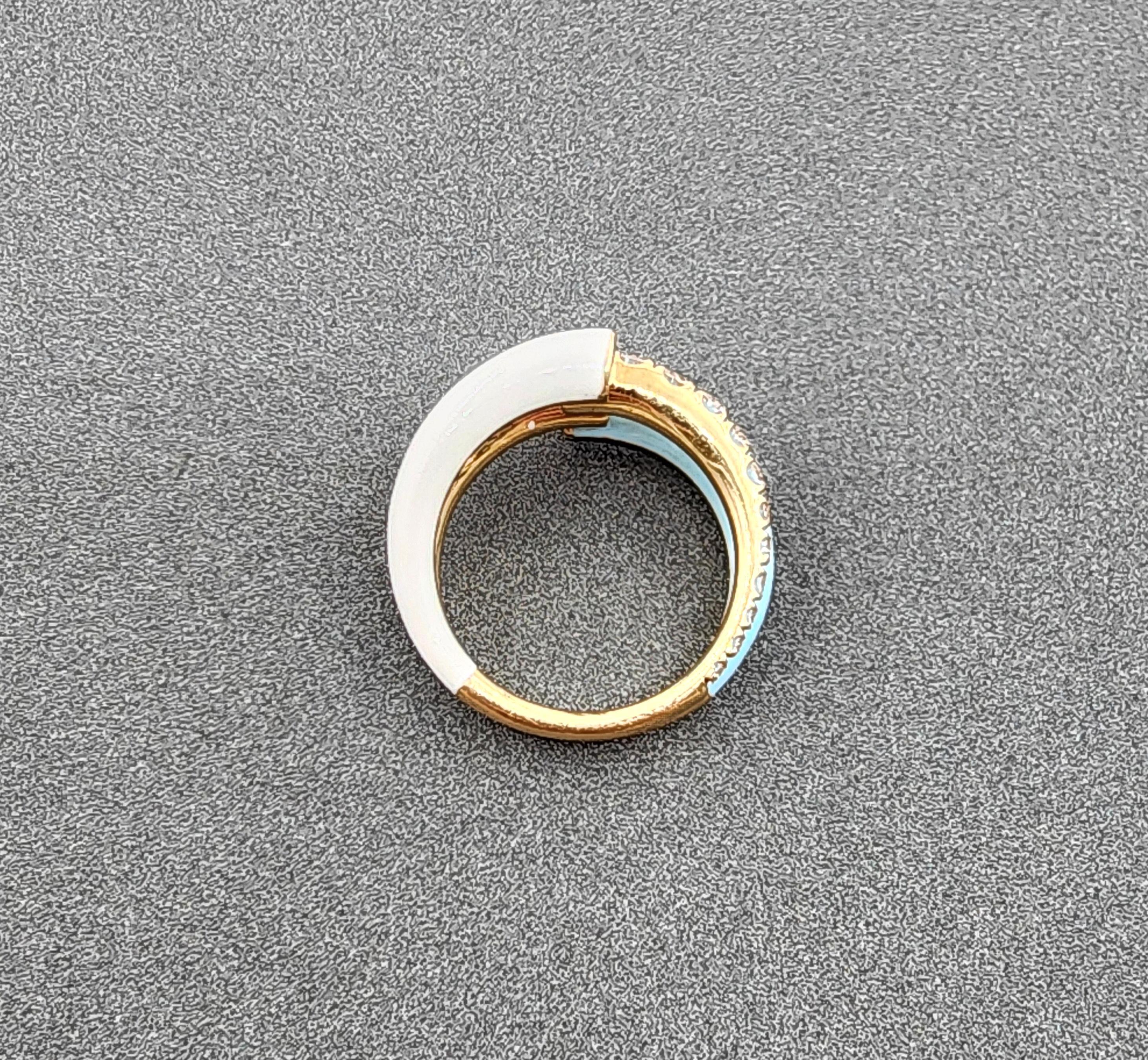1,06 Karat Melissa Kaye Diamant- und Emaille-Ring für Damen oder Herren im Angebot