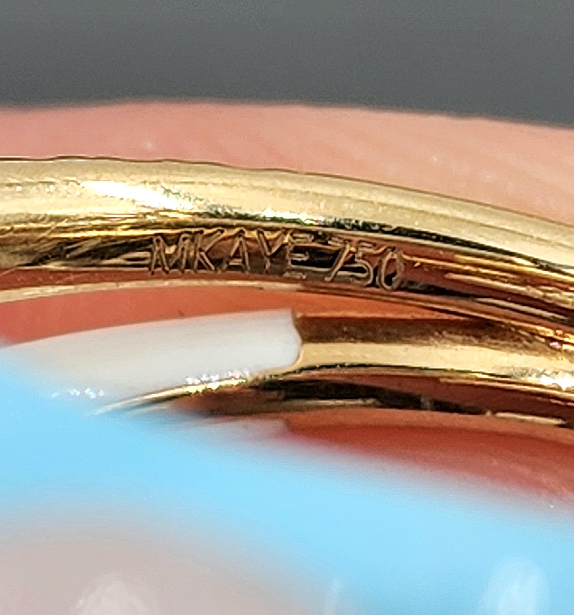 1,06 Karat Melissa Kaye Diamant- und Emaille-Ring im Angebot 2