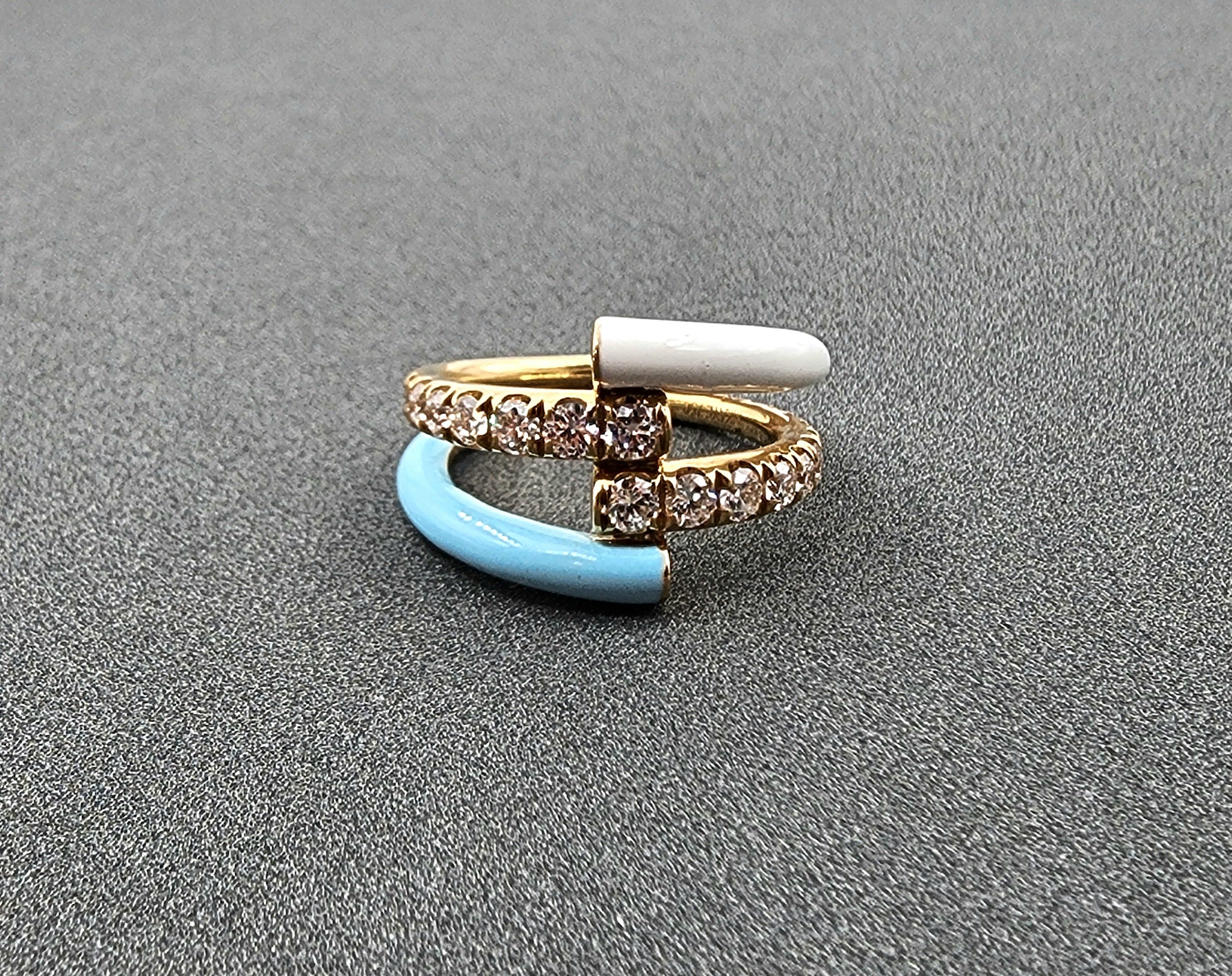 1.06 ct Melissa Kaye Diamond & Enamel Ring