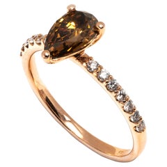 1,06 Karat natürlicher Fancy Dunkelorangebraun Diamantring - Kein Mindestpreis!