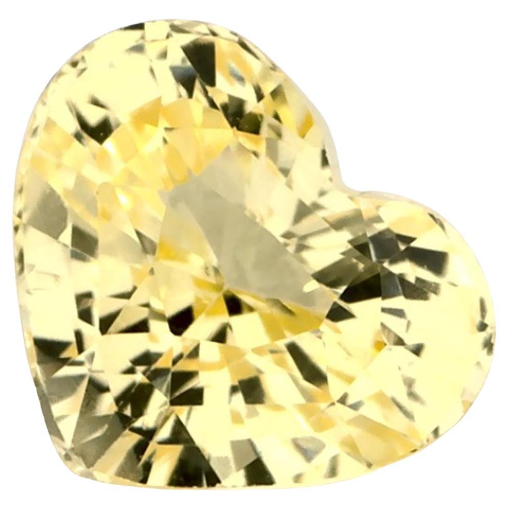 1.06 Ct Yellow Sapphire Heart Loose Gemstone
