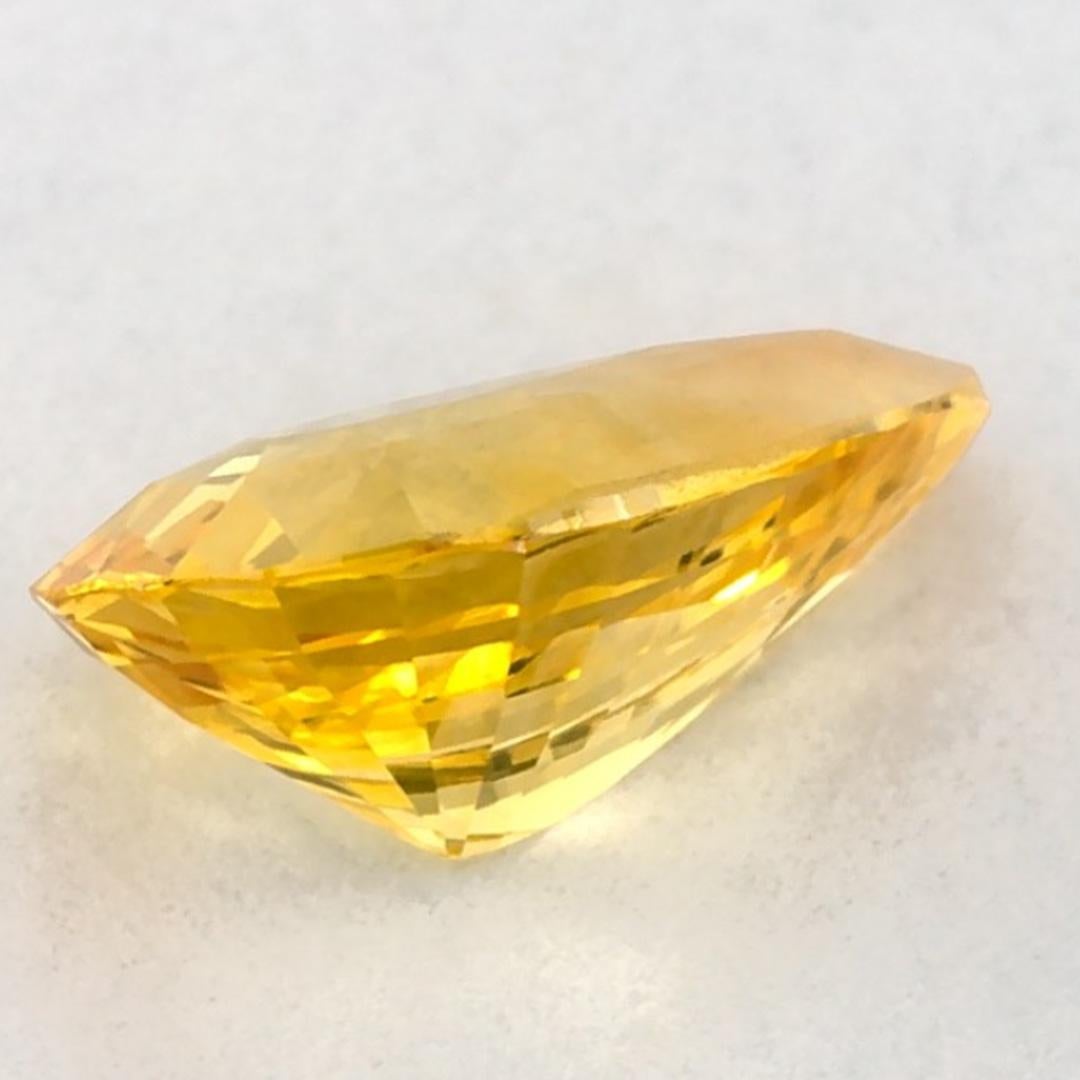 1.06 Ct Yellow Sapphire Pear Loose Gemstone (pierre précieuse en vrac) en vente 3