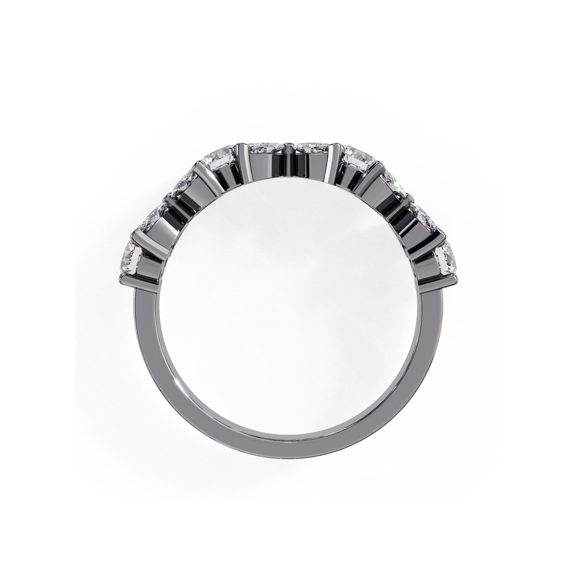 1.06 Ctw, Marquise and Round Diamond Ring, Diamond Band, 14K Solid Gold en vente 9