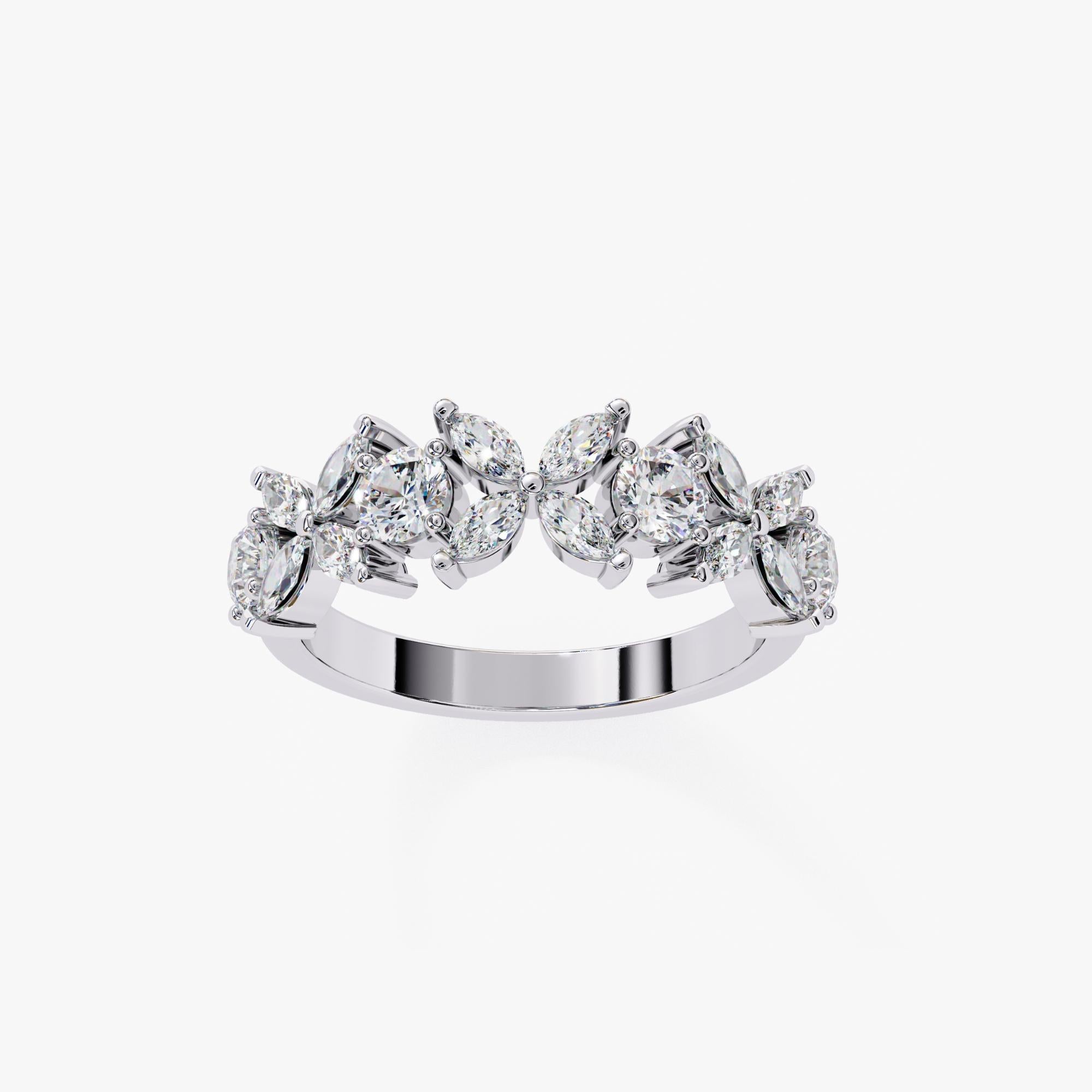 Code de l'article : AD273
Division : Diamant naturel
Collectional : Classiques
Type de métal : Or 14K, Or blanc. 
Vous pouvez demander à changer la couleur de l'or pour de l'or jaune ou rose (bicolore). Nous proposons également de l'or avec du