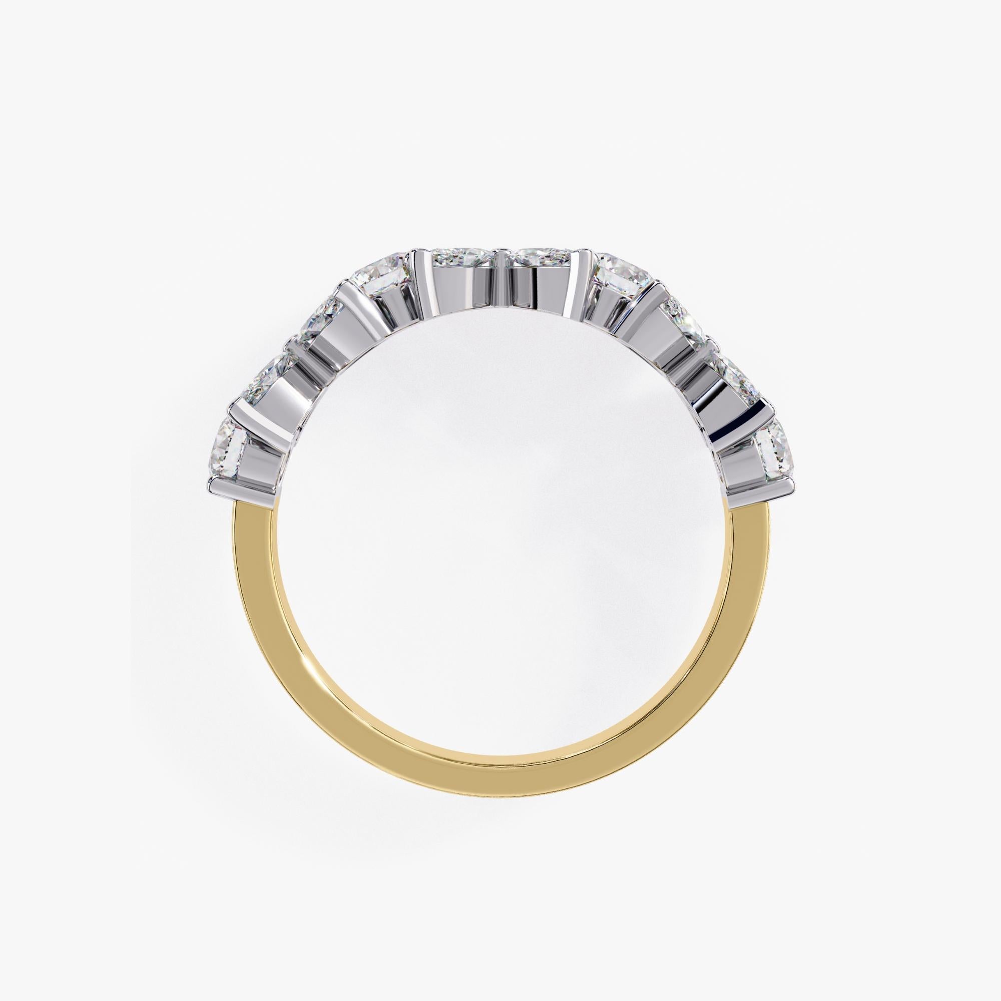 1.06 Ctw, Marquise and Round Diamond Ring, Diamond Band, 14K Solid Gold en vente 1