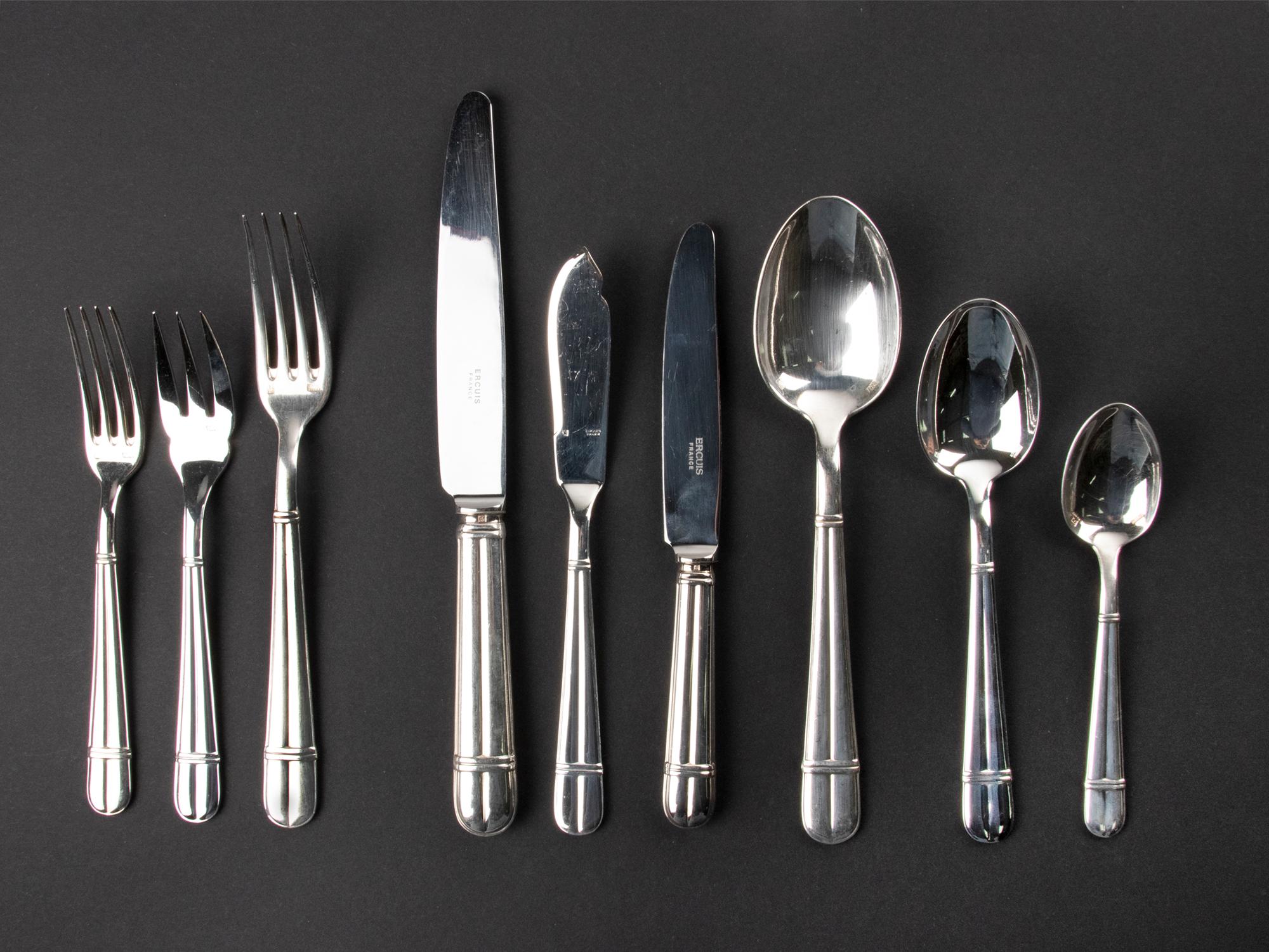 106-Piece Set of Silver Plated Cutlery from Ercuis, France 4