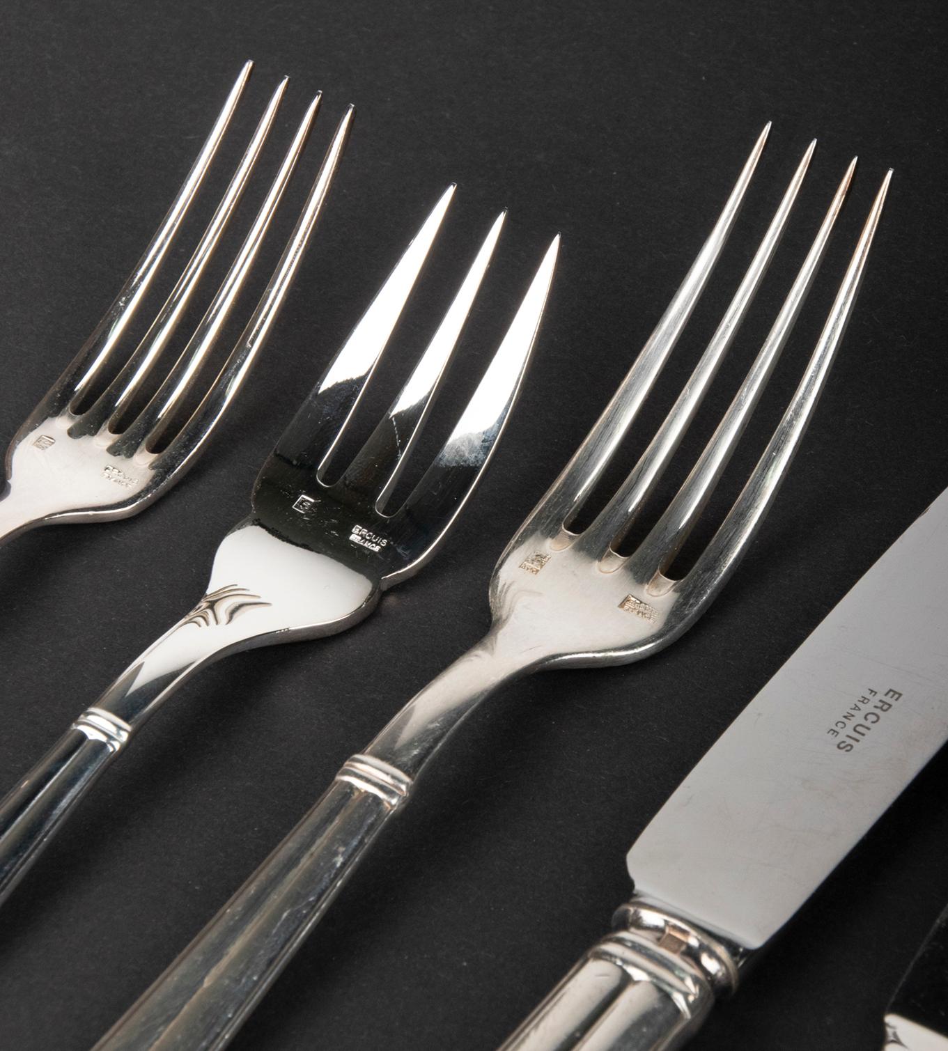 106-Piece Set of Silver Plated Cutlery from Ercuis, France 8
