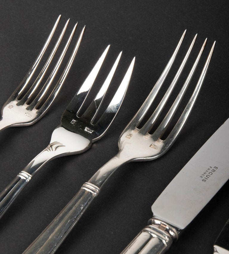 106Piece Set of Silver Plated Cutlery from Ercuis, France at 1stDibs