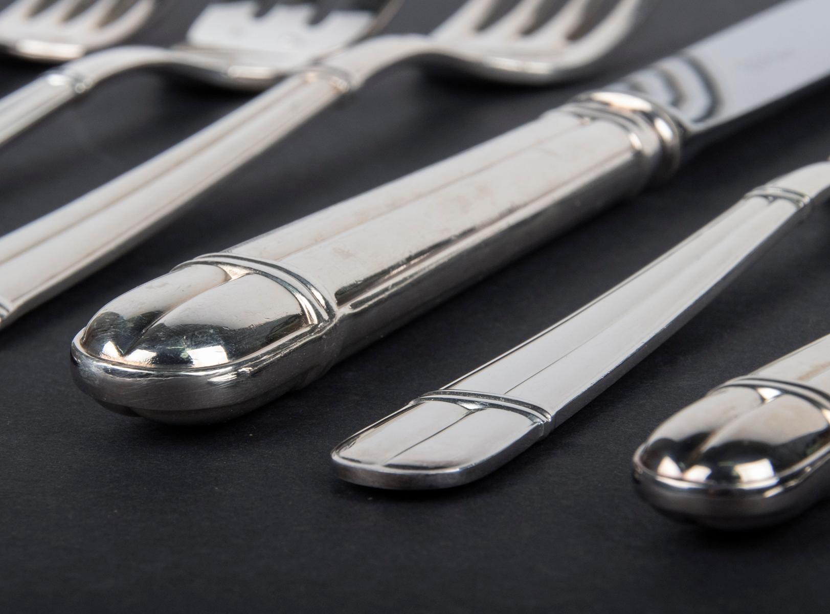 106-Piece Set of Silver Plated Cutlery from Ercuis, France 10
