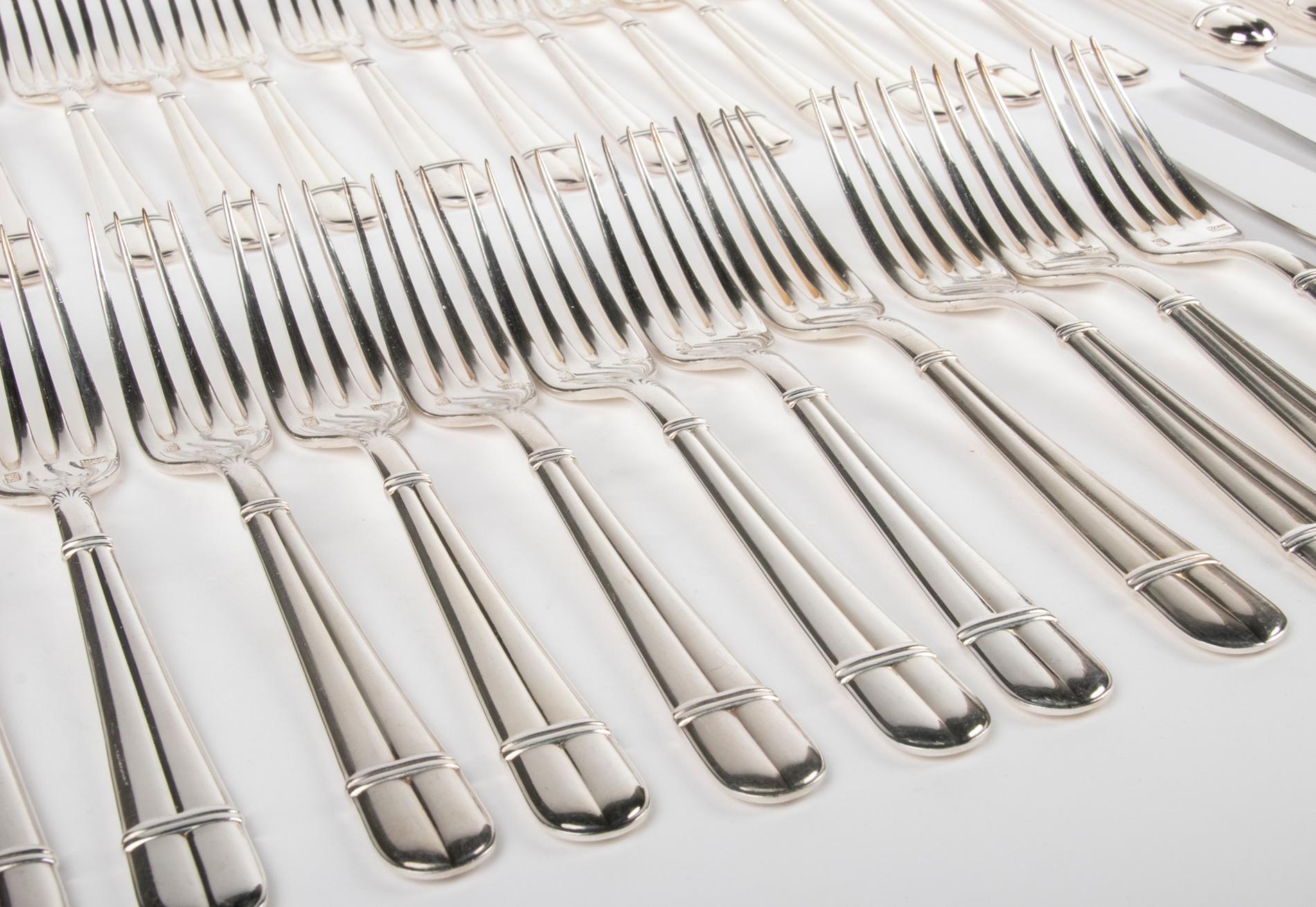 Contemporary 106-Piece Set of Silver Plated Cutlery from Ercuis, France