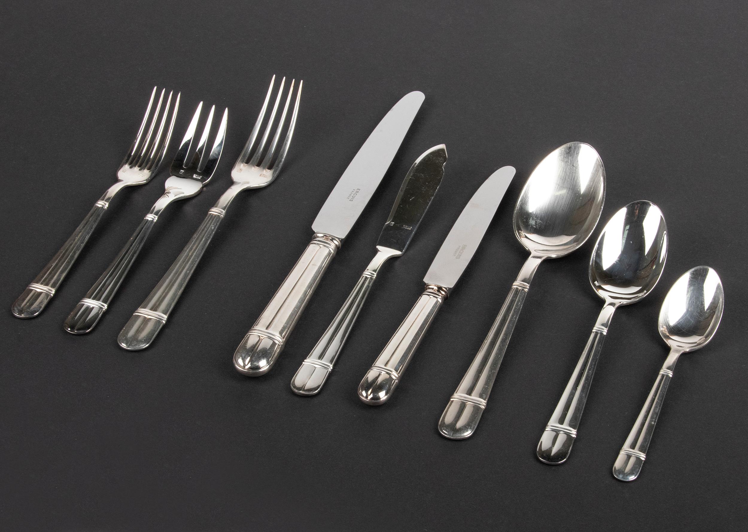 106-Piece Set of Silver Plated Cutlery from Ercuis, France 2