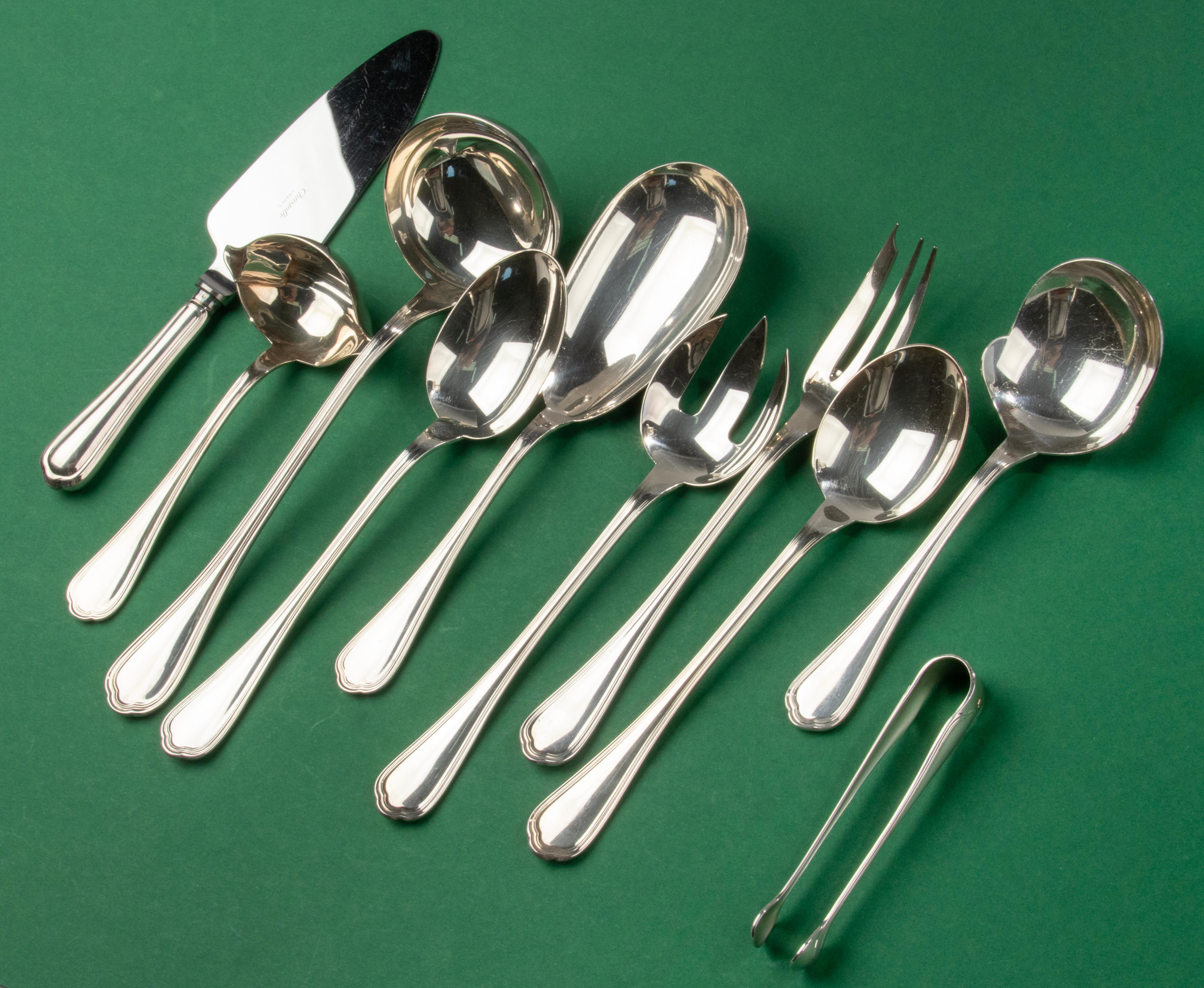 106-Piece Silver Plated Flatware for 12 Persons - Christofle - Model Spatours 6