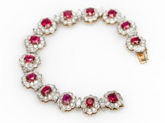10.60 Carat Diamond and 10.25 Carat Spinel Bracelet in 18K Yellow and White Gold