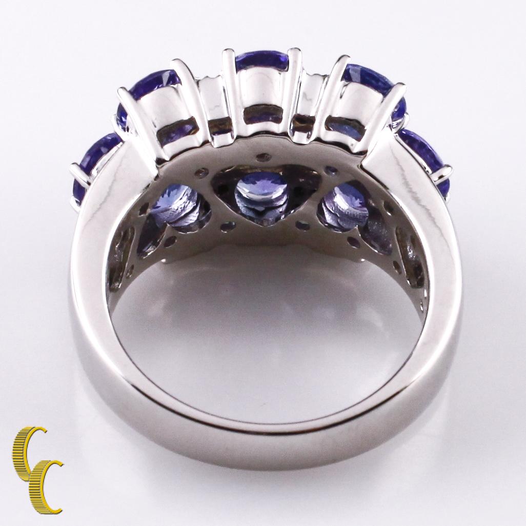 10.60 Carat Iolite and Diamond 14 Karat White Gold Earring and Ring Jewelry Set For Sale 1