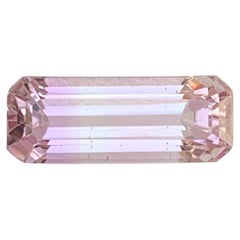 10.60 Carat Natural Loose Bicolor Pink Kunzite Stone Emerald Cut Afghan Gemstone