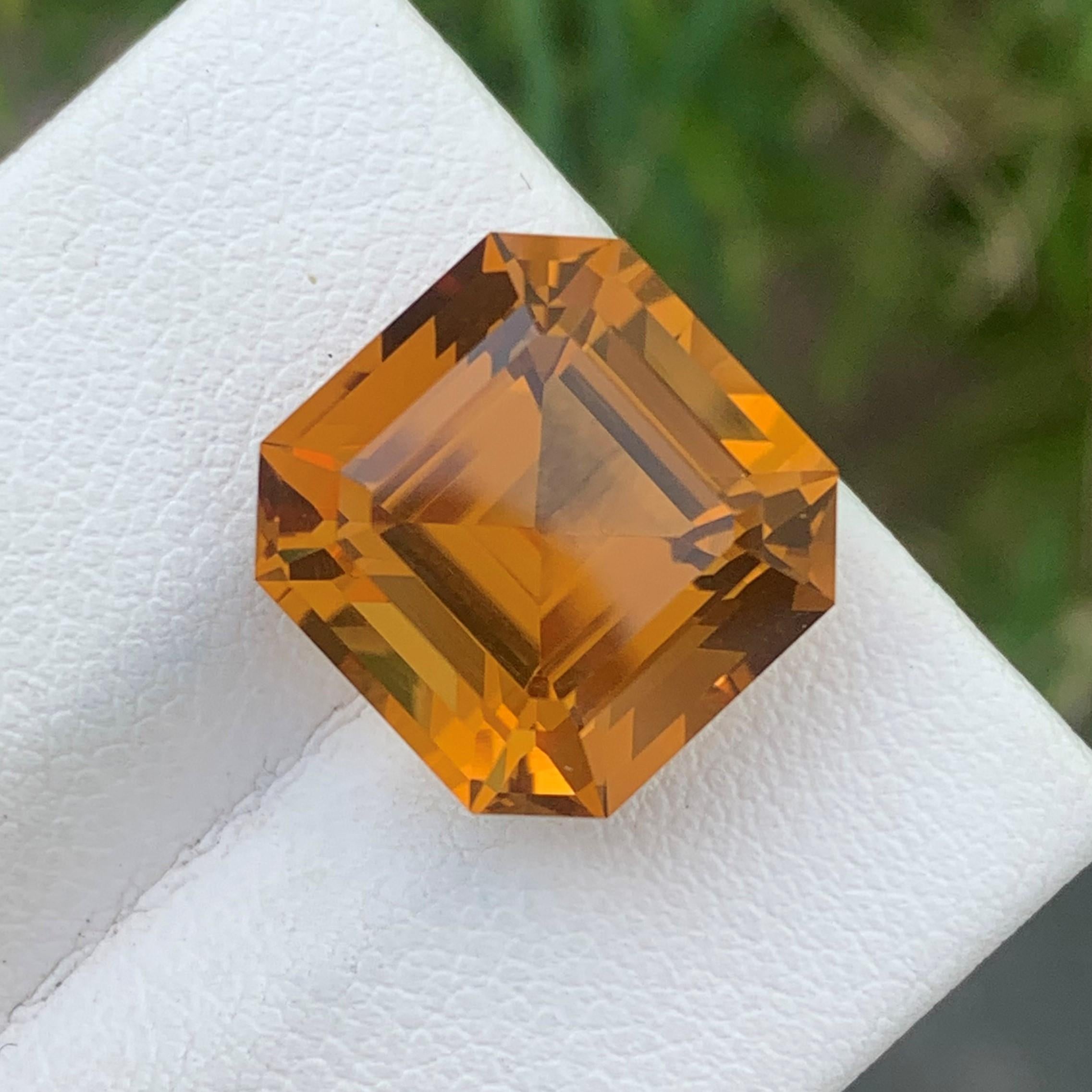10,60 quilates de citrino natural suelto corte Asscher Anillo de piedras preciosas de la mina de Brasil Artes y manualidades en venta