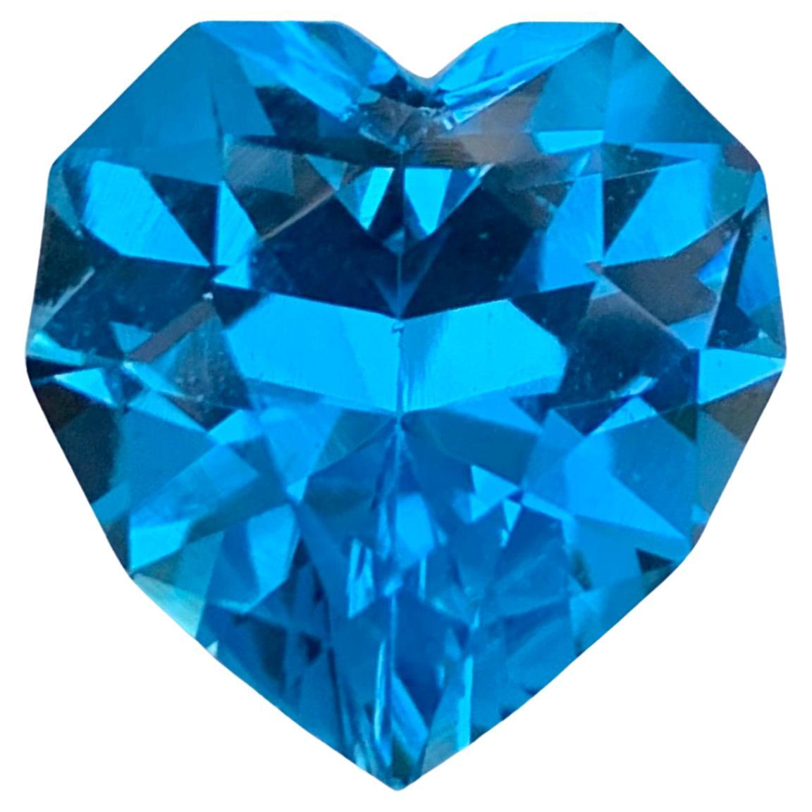 10.60 Carat Natural Loose Swiss Blue Topaz Heart Shape Gemstone