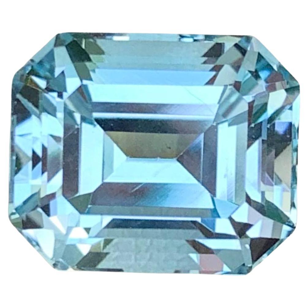 10.60 Carat Natural Loose Swiss Blue Topaz Stone Emerald Cut African Gemstone