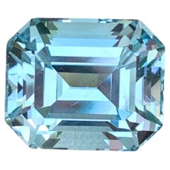 10.60 Carat Natural Loose Swiss Blue Topaz Stone Emerald Cut African Gemstone