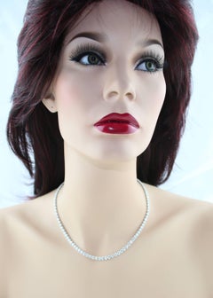 10.60 Carat Diamond Gold Tennis Necklace