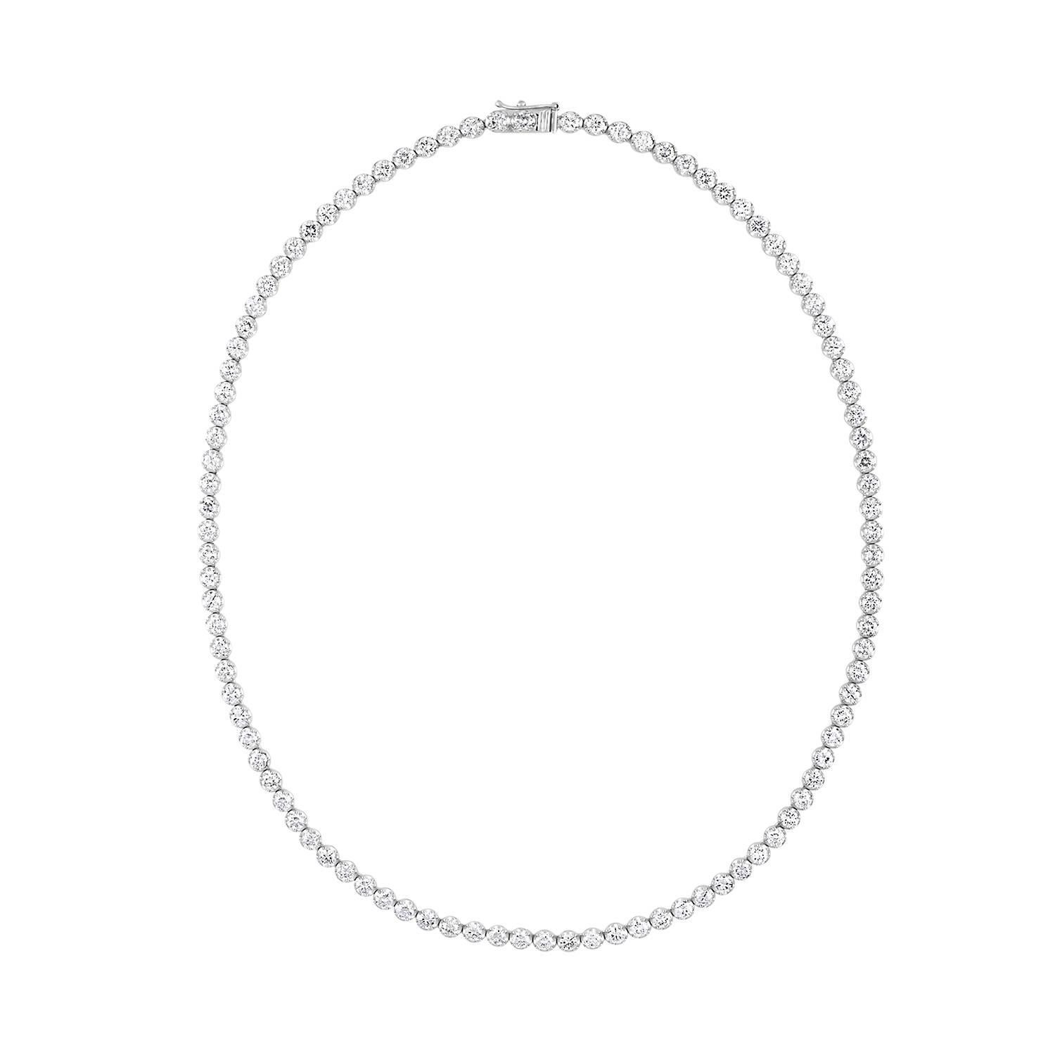 10.60 Carat Diamond Gold Tennis Necklace