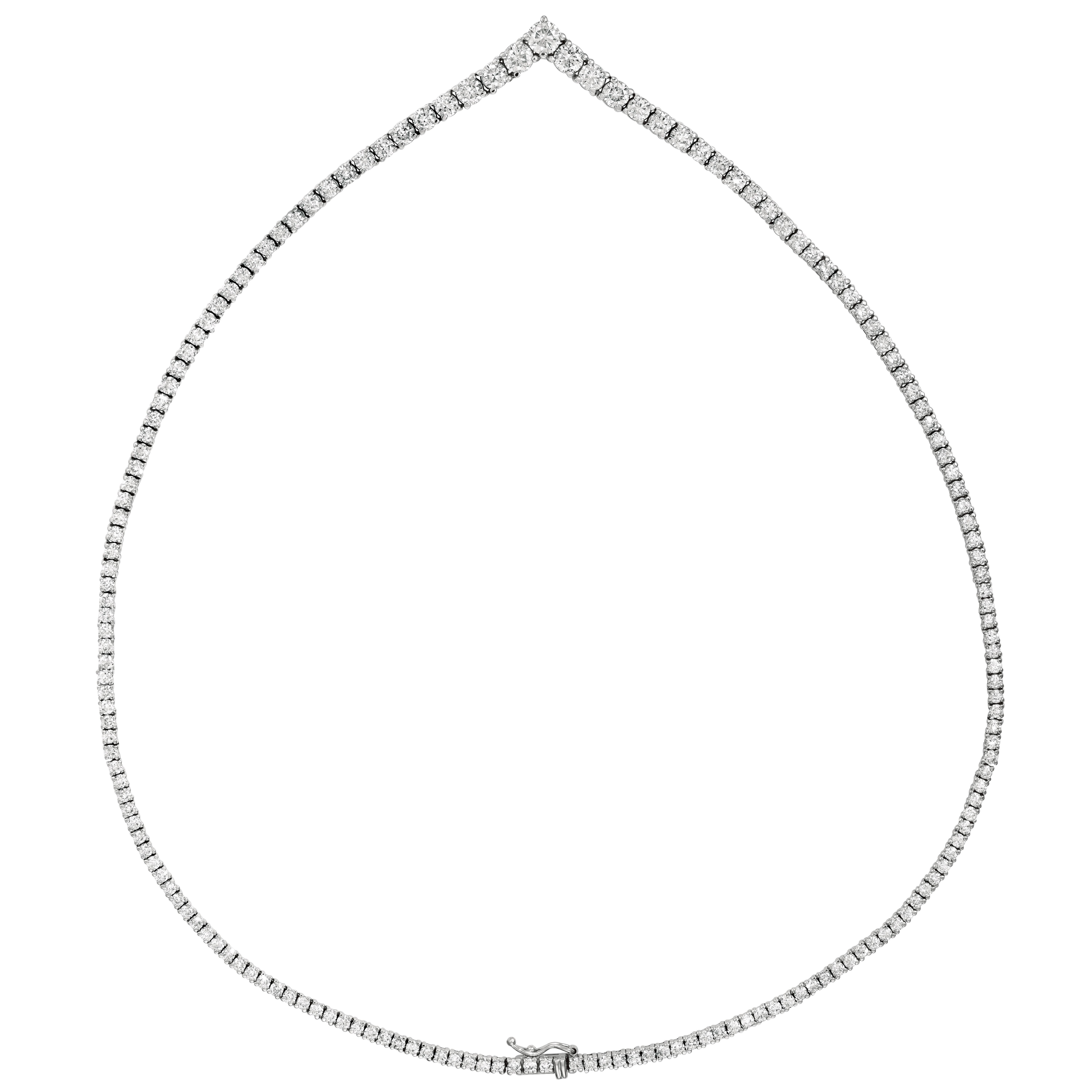 10.60 Carat Natural Diamond V Necklace 14K White Gold G SI 16 inches

100% Natural Diamonds, Not Enhanced in any way Round Cut Diamond Necklace
10.60CT
G-H
SI
14K White Gold, Prong style, 20.3 gram
1/4 inch in width
16 inches in length
167