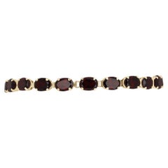 Bracciale con granato da 10,60 carati - Gioielli per l'eternità in oro 14K con granato rosso dal taglio ovale