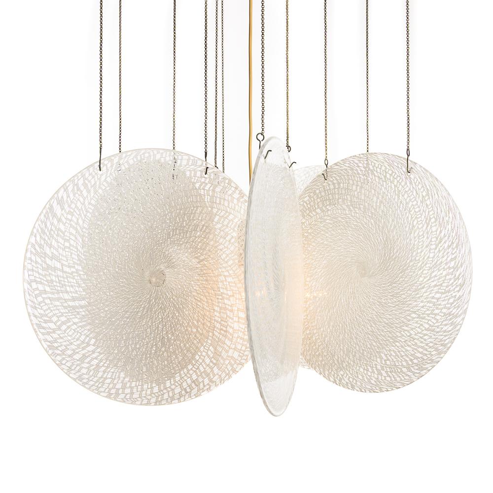 1060's Glass & Steel chandelier by Carlo Nason For Sale 6