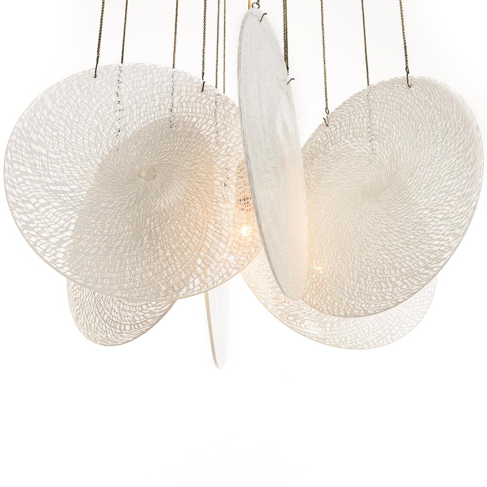 1060's Glass & Steel chandelier by Carlo Nason For Sale 7