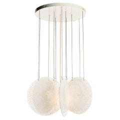 1060's Glass & Steel chandelier by Carlo Nason