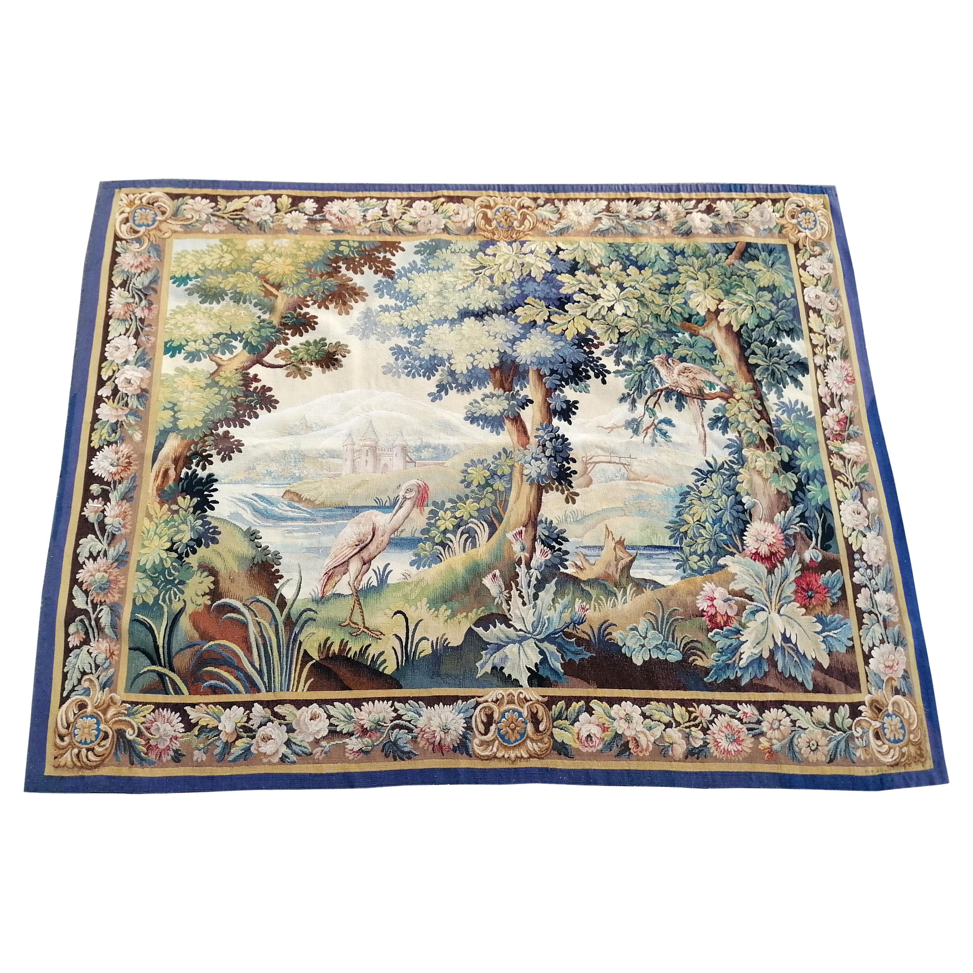Rare 20th Century Aubusson Tapestry Signed by Marc Bourlier For Sale at