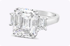 10.61 Carat Emerald Diamond Ring 18K Gold Grand Palais Radiance